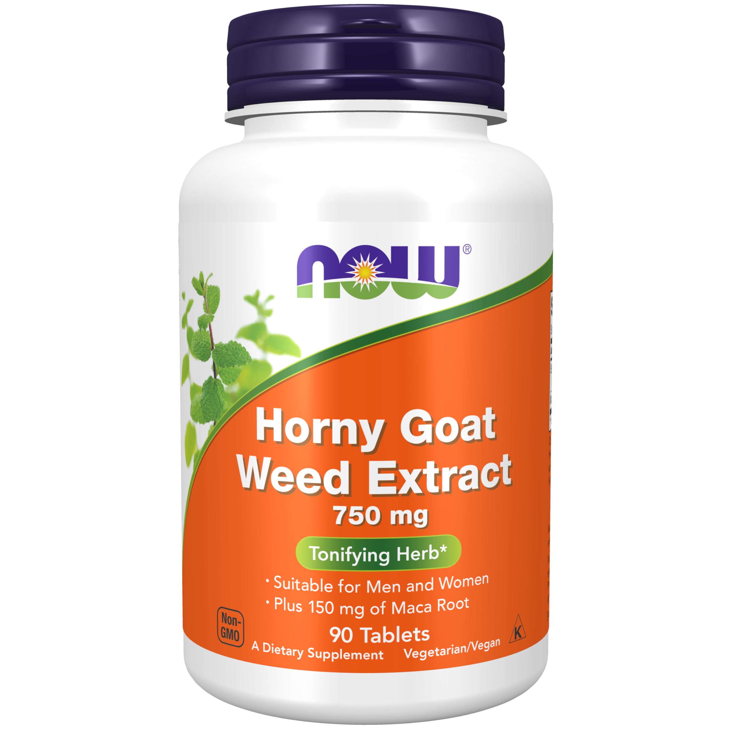 NOW Supplements, Horny Goat Weed Extract 750 mg, Tonifying Herb*, 90 Tabs 90 Count (Pack of 1)