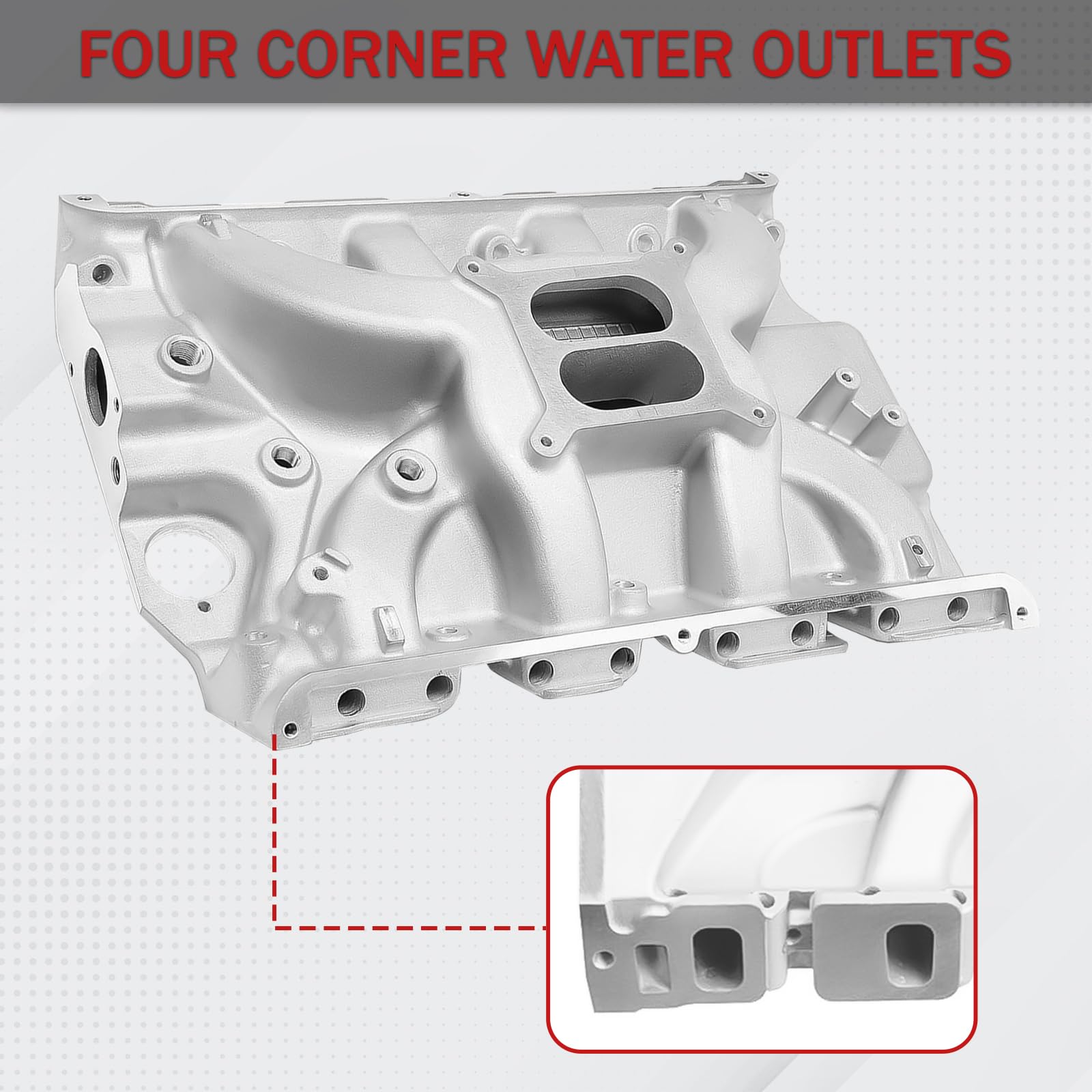 Collettore di aspirazione a doppio piano in alluminio per motore con guarnizioni, compatibile con Ford 332 5.4L, 352 5.8L, 360 5.9L, 390 6.4L, 406 6.6L, 410 6.7L, 427 7.0L, 428 7.0L