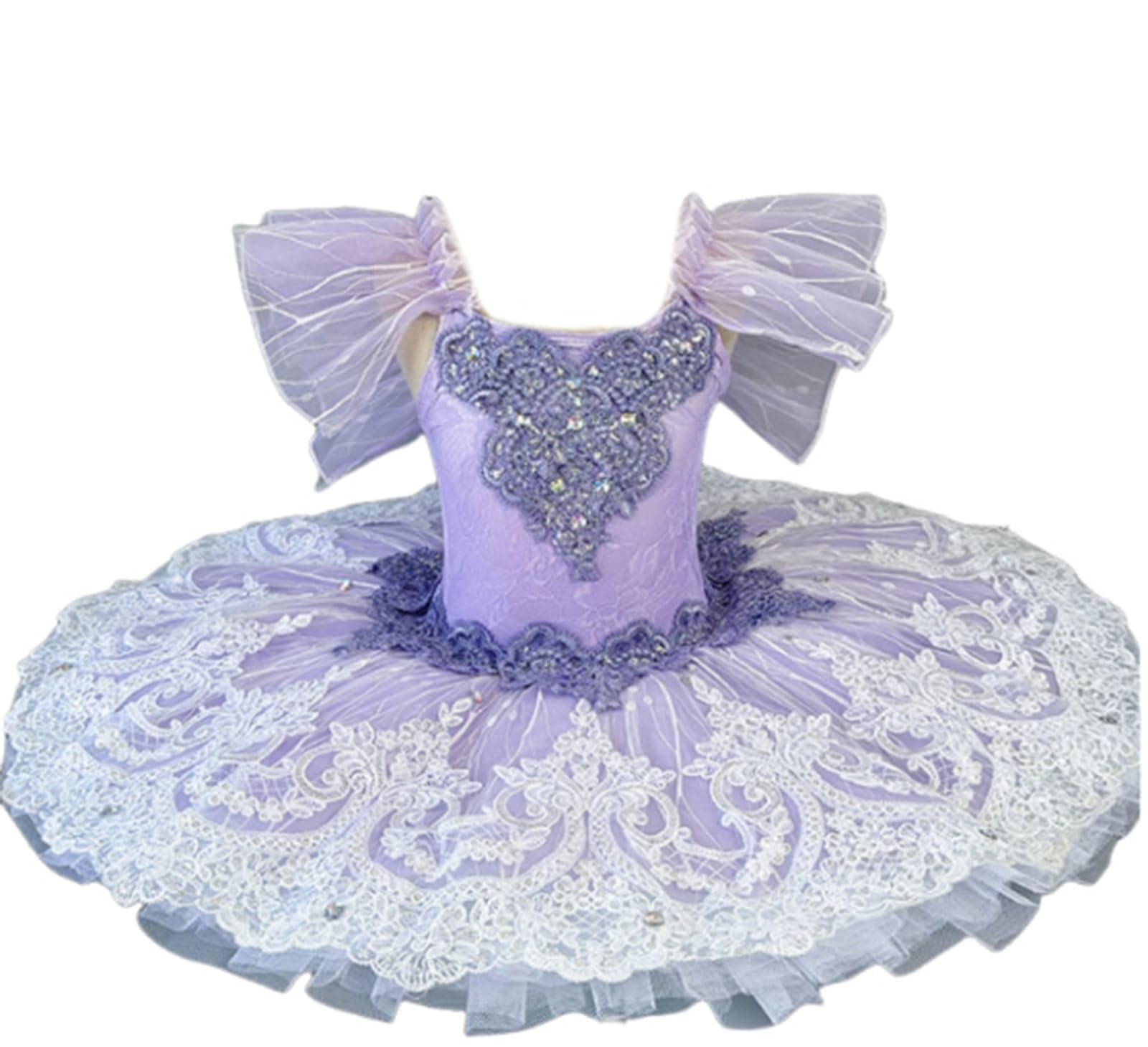 Vestido de Ballet tutú para niñas, Disfraz de Bailarina Ropa de Baile actuación Bordado competición Falda Ropa de Baile
