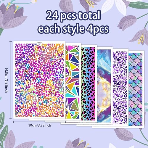 Miniatura 3 de BAOFALI 24 piezas de impresión de leopardo, papel de transferencia de arcilla de mármol para manualidades de arte, hojas de transferencia de arcilla