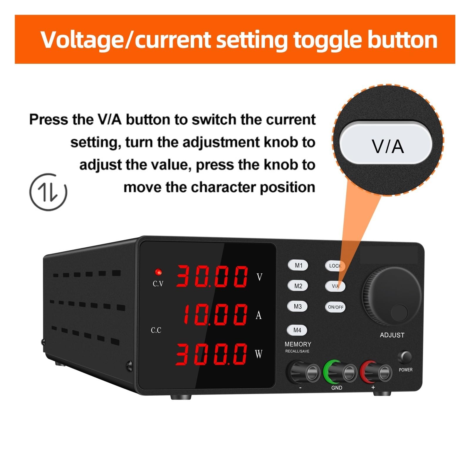 Fuente de alimentación de laboratorio de 120 V y 3 A CC; fuente de alimentación de banco regulada variable de 30 V y 10 A Múltiples protecciones(30V 10A RS232-USB)