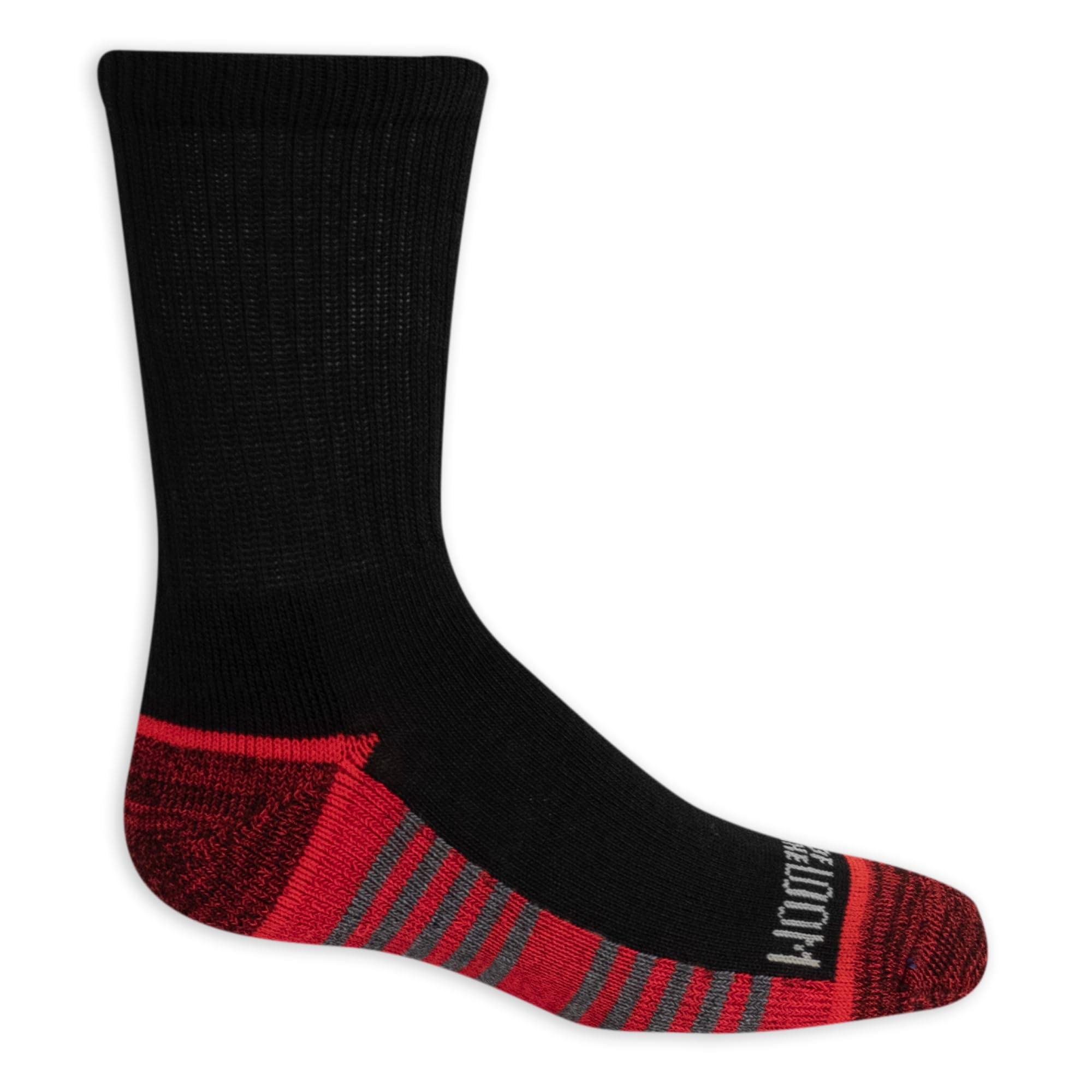 Fruit of the Loom boys Half Cushion Casual Sock, Black Assorted, 9-2.5 US