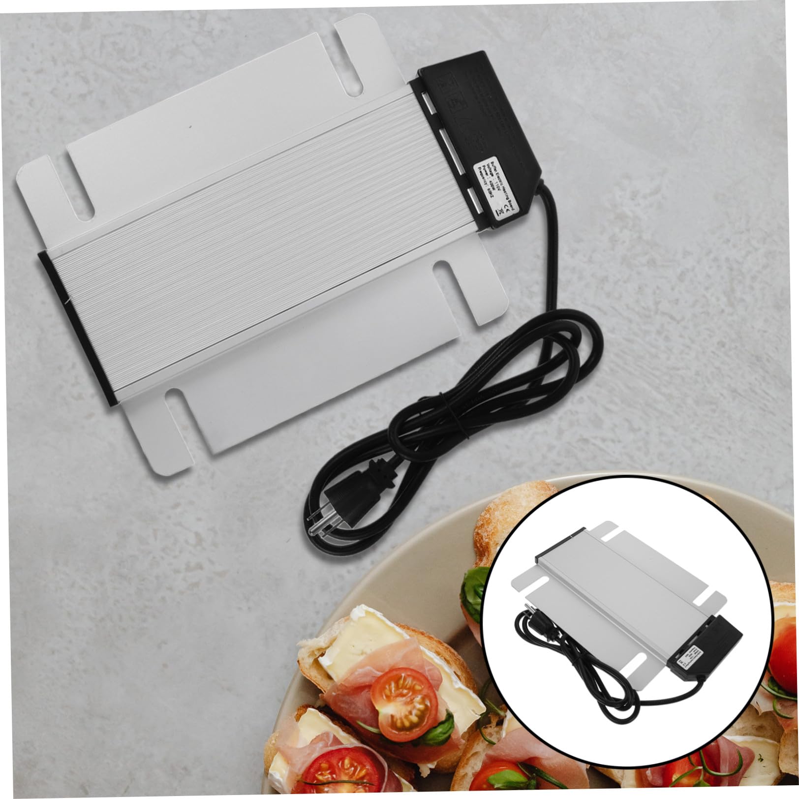 Plaque Chauffante Électrique pour Buffet Argenté Rectangulaire | Chauffe Plat Electrique Buffet, Contrôle de Température et Protection la Surchauffe, pour Restaurants et Événements