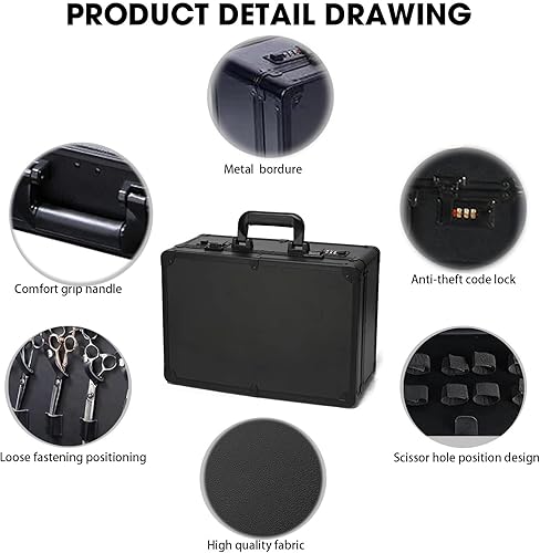 Miniatura 3 de GGAIFbp Estuche de peluquero, maletines de transporte de peluquero portátil para cortaúñas y suministros, doble capa para barberos grandes,