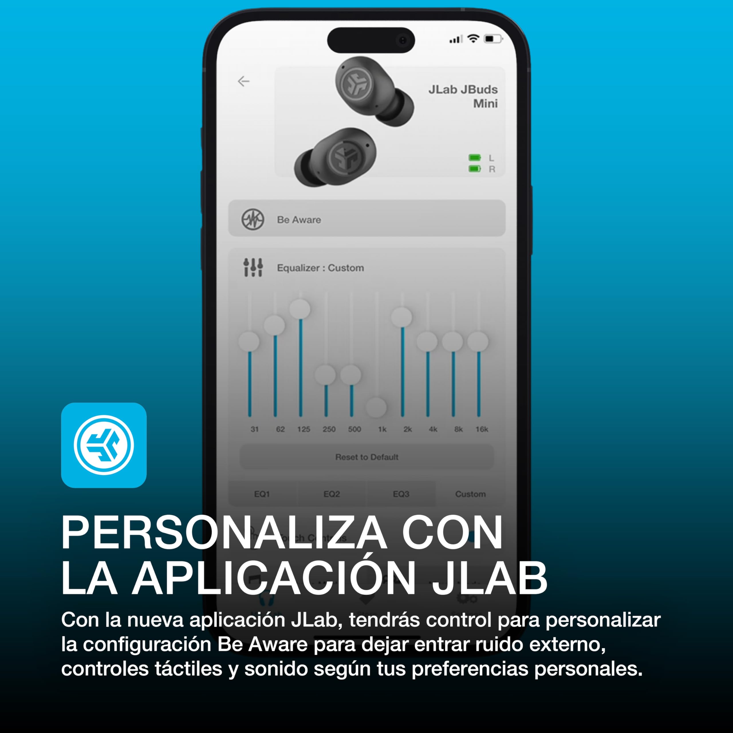 JLab JBuds Mini Auriculares Inalambricos Bluetooth, True Wireless Earbuds 20+ Horas Rendimiento con Caja de Carga - Audifonos Bluetooth Inalambricos, 3 Niveles de EQ Personalizado, Negro