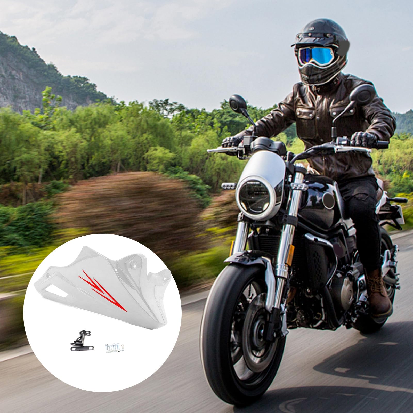Motorcycle Chin Spoiler, protezione del motore, copertura della carenatura per protezione estetica del clima in eventi e uso quotidiano