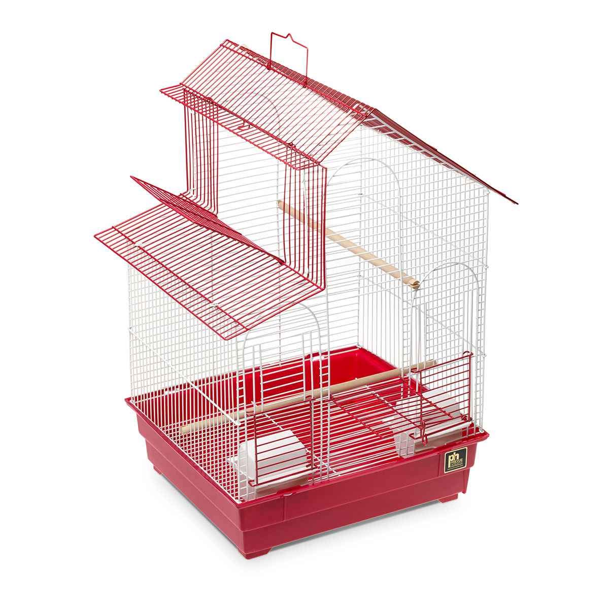 PrevuePet Single Pk 41614 House Style Keet Cage- Red/White - SP41614-2