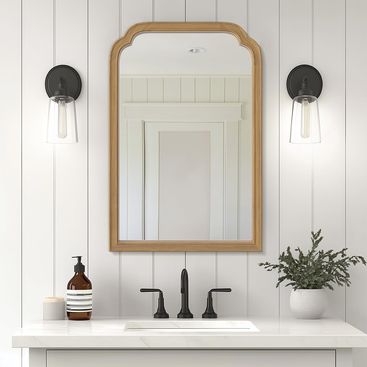 WallBeyond Wood Frame Wall Mirror 20x30 Natural