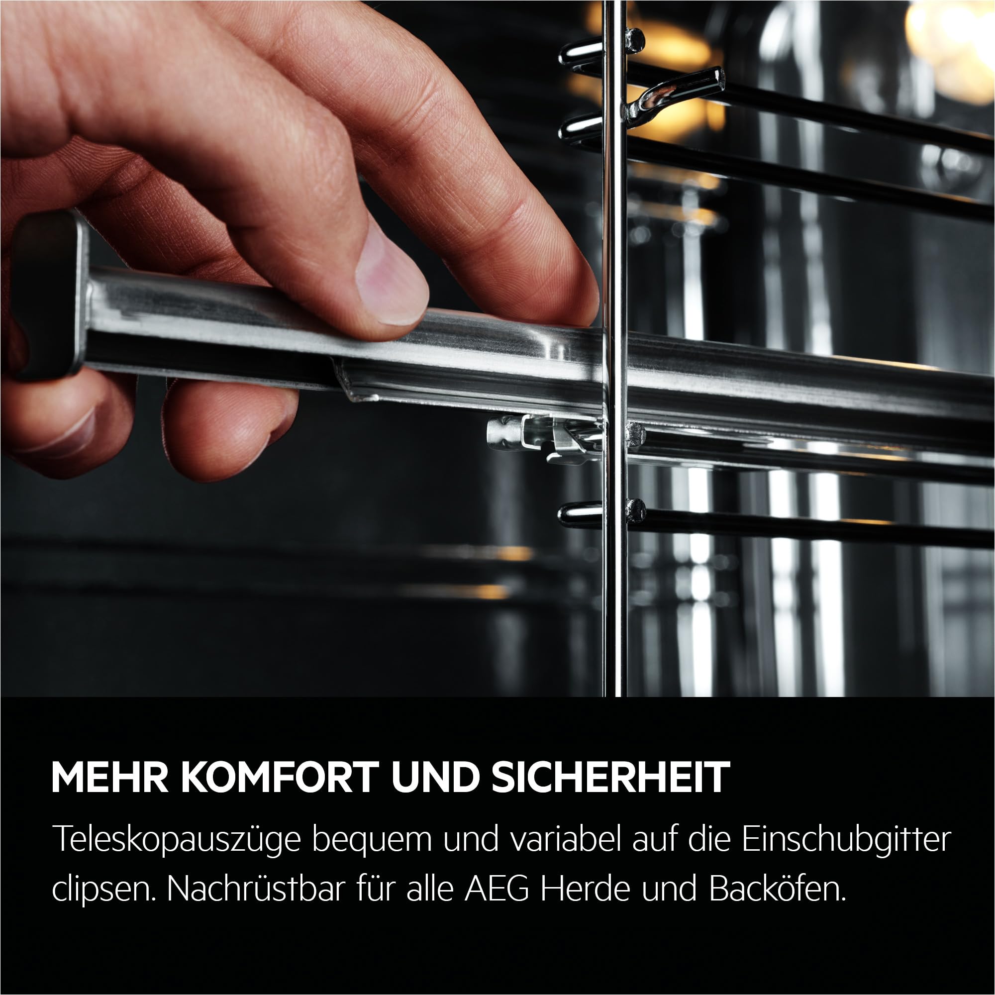 AEG Serie 6 TS6PB50WAB Einbaubackofen LED-Touchdisplay Pyrolyse Kerntemperatursensor AirFry 45 Automatikprogramme Schwarz