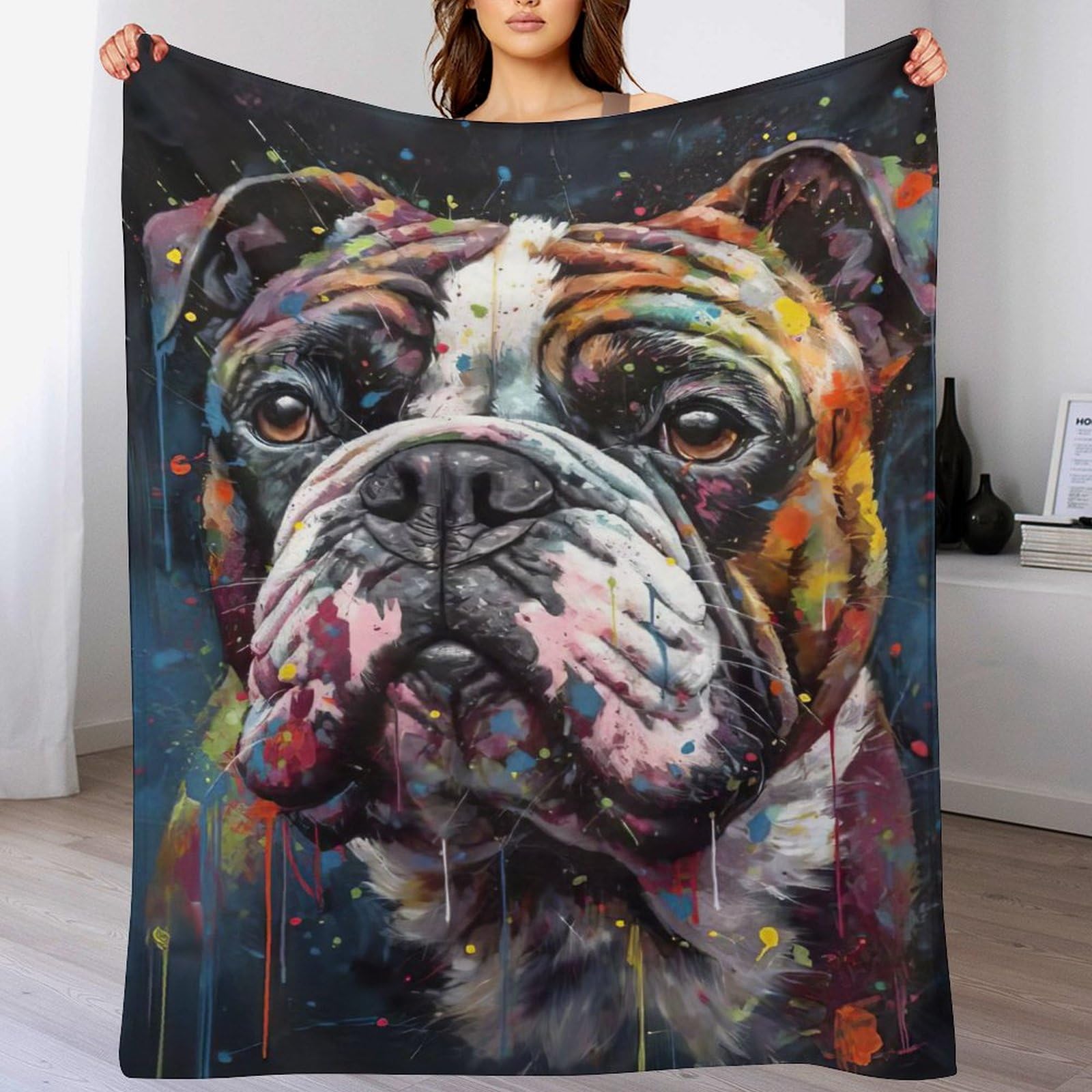 Couverture polaire en flannel TaureauChien haut de gamme lit et sofa
