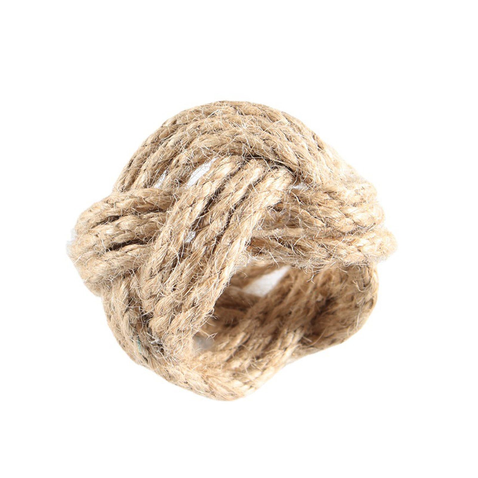 Luocute 24 Portatovaglioli in Iuta, Portatovaglioli in Corda Intrecciata a Mano per Decorazioni per Tavolo da Pranzo, Feste di Matrimonio (Corda di iuta di colore naturale)