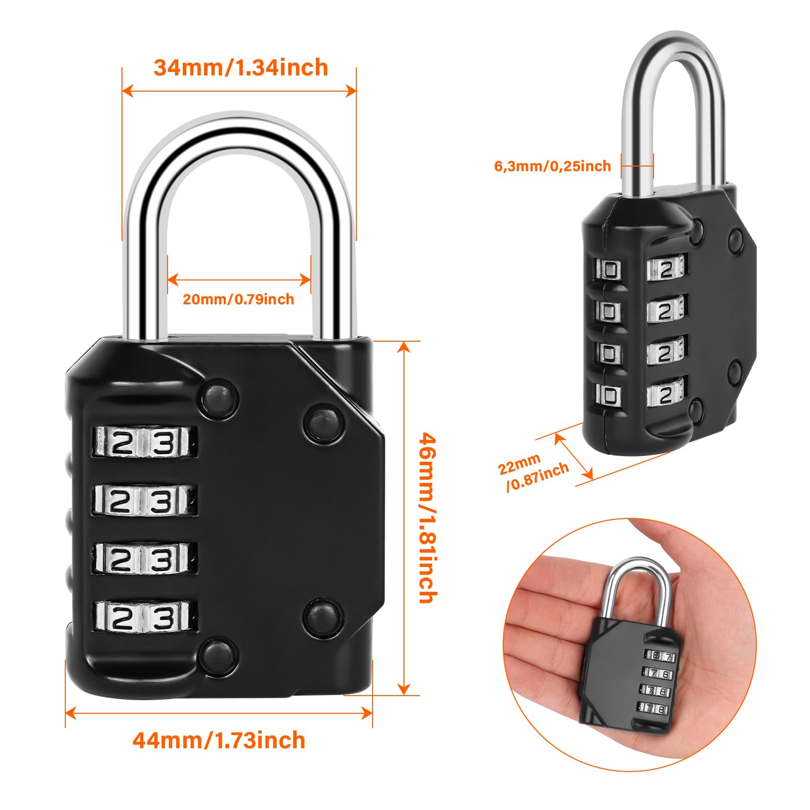 ZephyrCraft Combination Padlock, 4-Digit Coded Combination Lock, 2 Pack Zinc Alloy Heavy Duty Outdoor Lock - Image 2