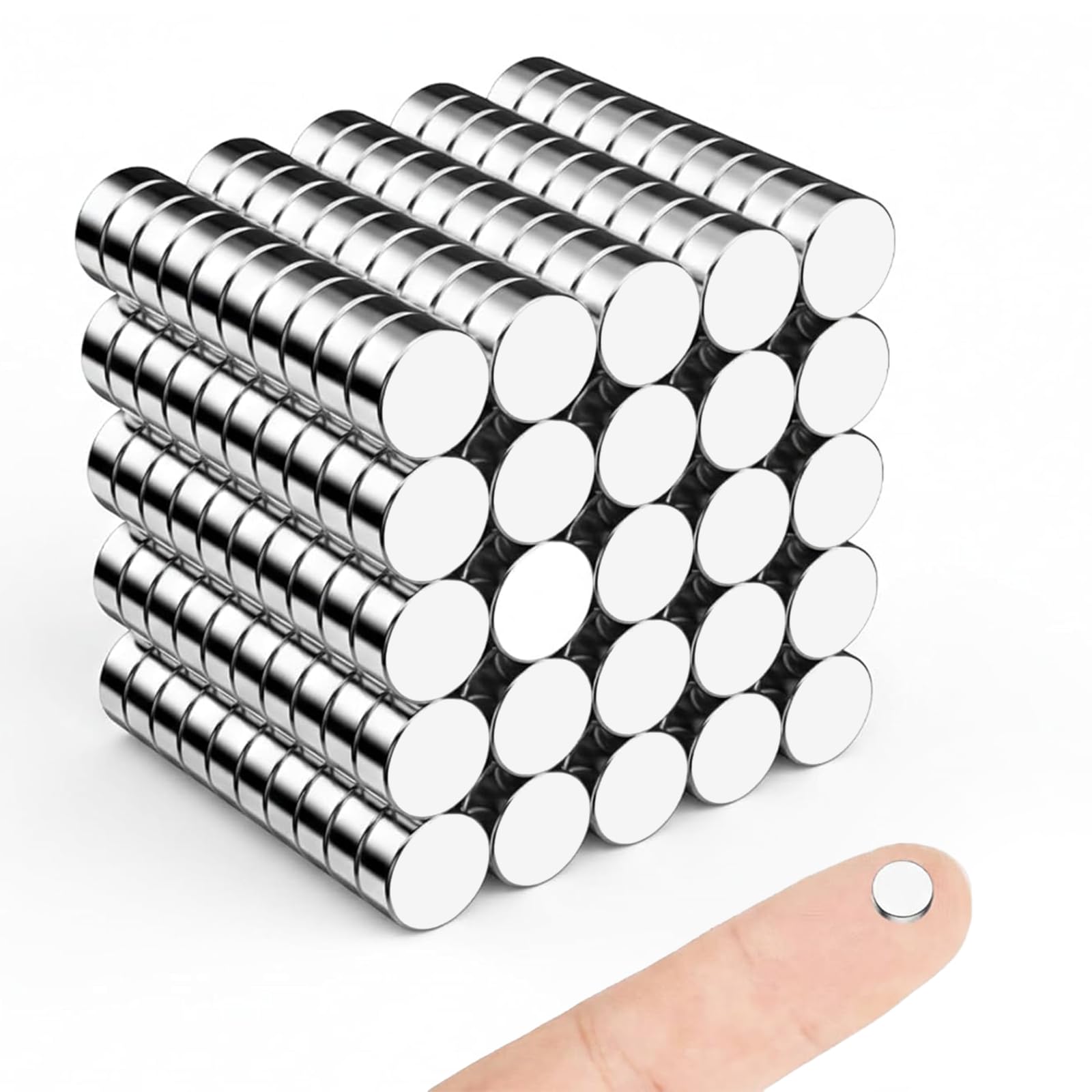 200Pcs Mini Magnets, 5x3mm Magnet Round, Strong Magnets for Crafts, Fridge Magnet, White Board, Office, School, Kitchen, 3D Printing and DIY Tools
