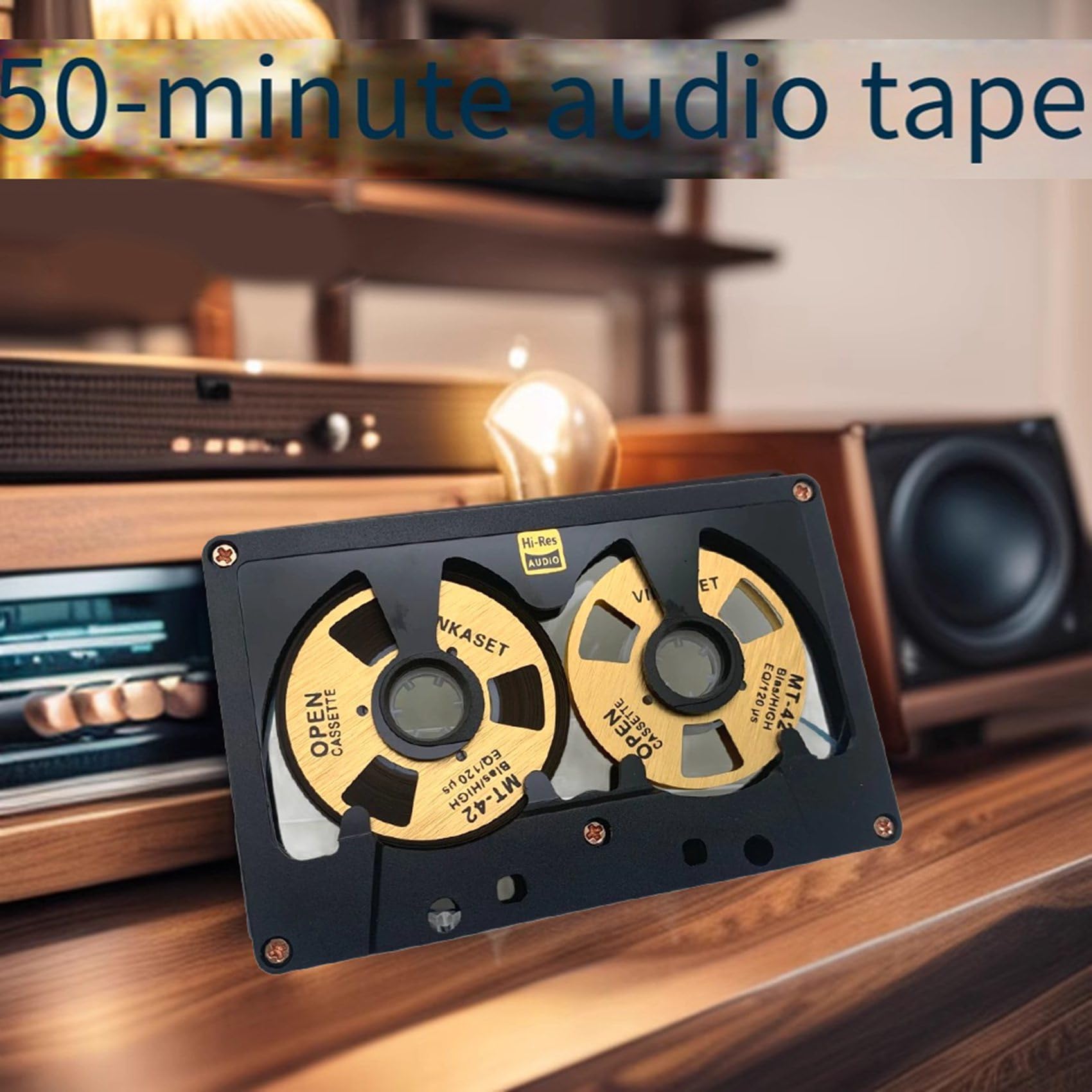 2X Kassette Audio Reel to Reel Cassette 50 Minuten Blankoband Doppelseitig Metallspule Hohlgehäuse Selbstbau