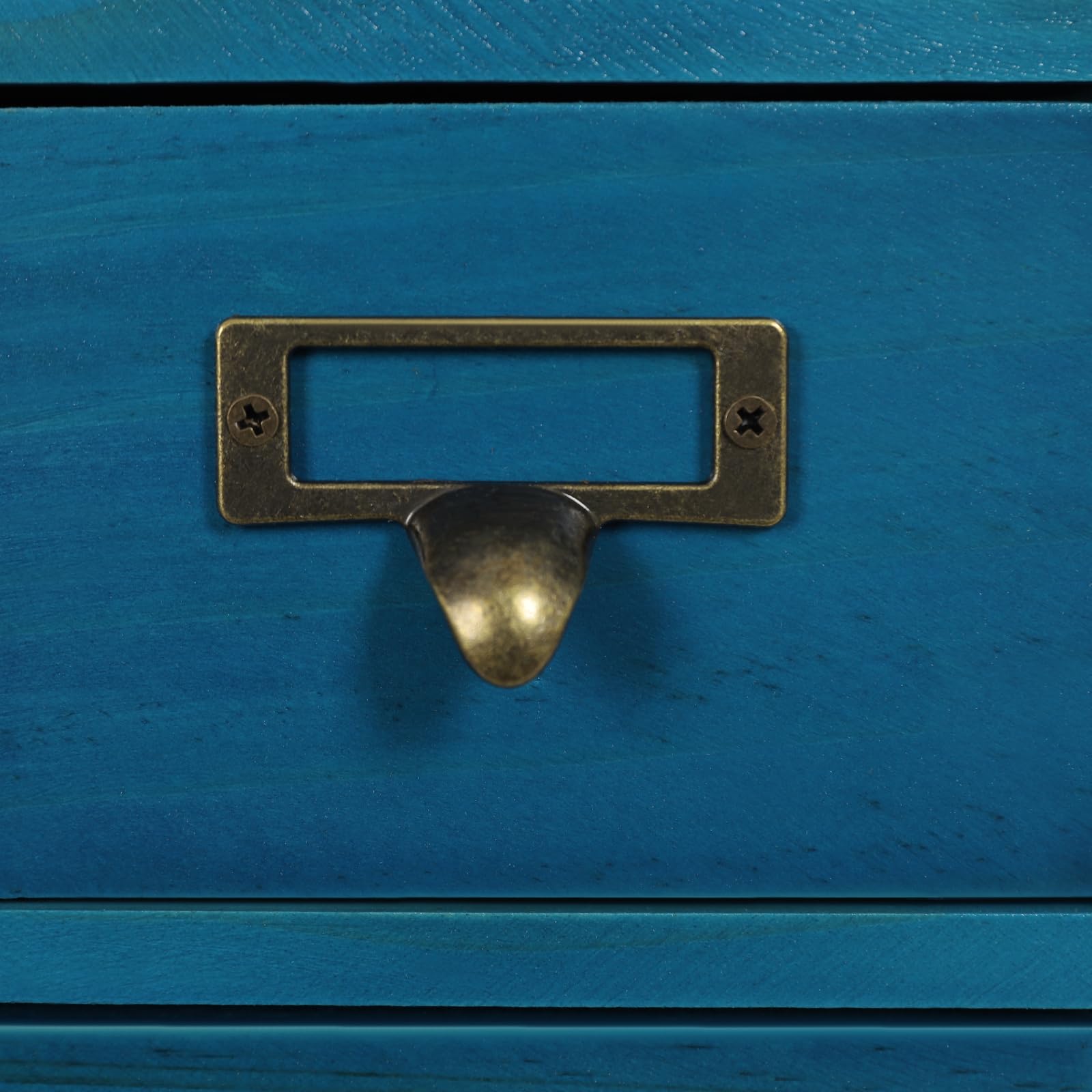 Organizador de Literatura Vintage de Madera con 16 cajones para Guardar Cartas, Papeles y revistas (64 cajones/Azul)