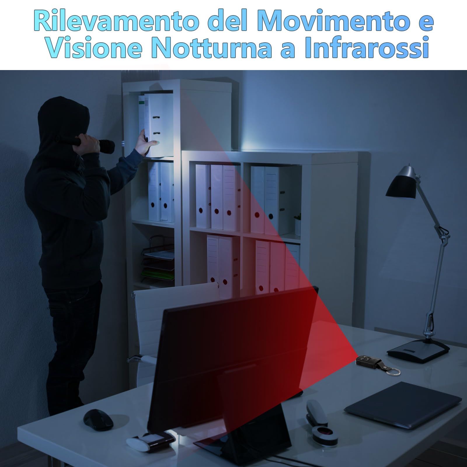 Micro Telecamera Spia Nascosta, Spy Cam Chiave Auto 1080P HD Invisibile