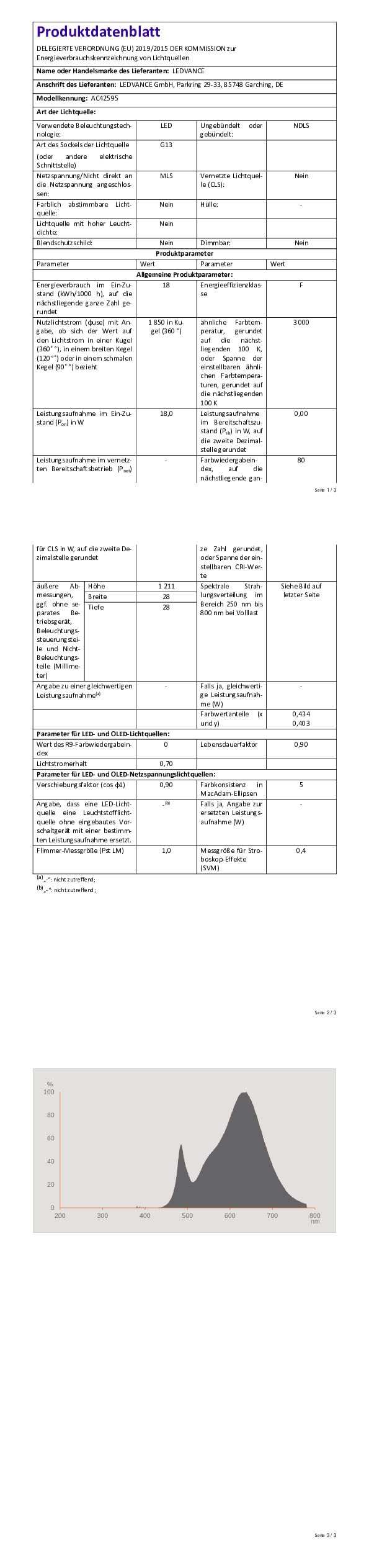 Osram LED-Röhren für elektronische und elektromagnetische Vorschaltgerät, 18 W, G13, Tube, double-ended, 3000 K, LEAD FREE Glas, Warm weiß, 8-er Pack