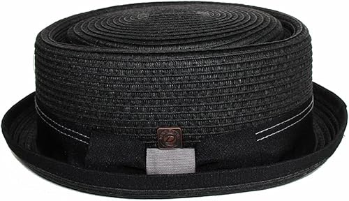 Miniatura 4 de DASMARCA Sombrero de cerdo retro de paja de papel de verano para hombre