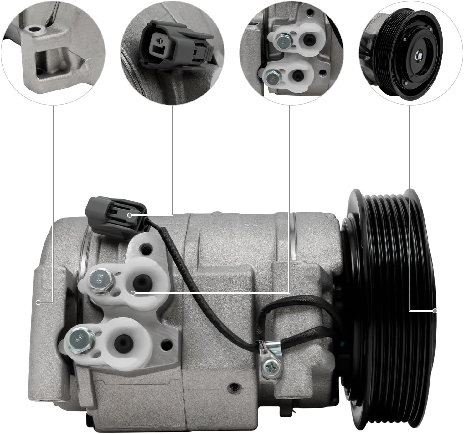 Automotive Air Conditioning Compressor w/Clutch For Hond-a Ac-cord 2.4L 2003 2004 2005 2006 2007, AC Compressor A/C Compressor CO 28003C