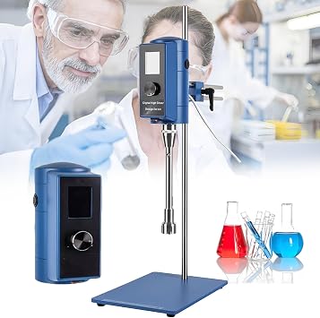 Lab High-Speed Homogenizer Adjustable Laboratory Dispersing Emulsifier High-Shear Mixer Emulsion Homogenize Dispersion Machine 2000-28000Rpm for Precise Mixing and Emulsifying in Labs,12G