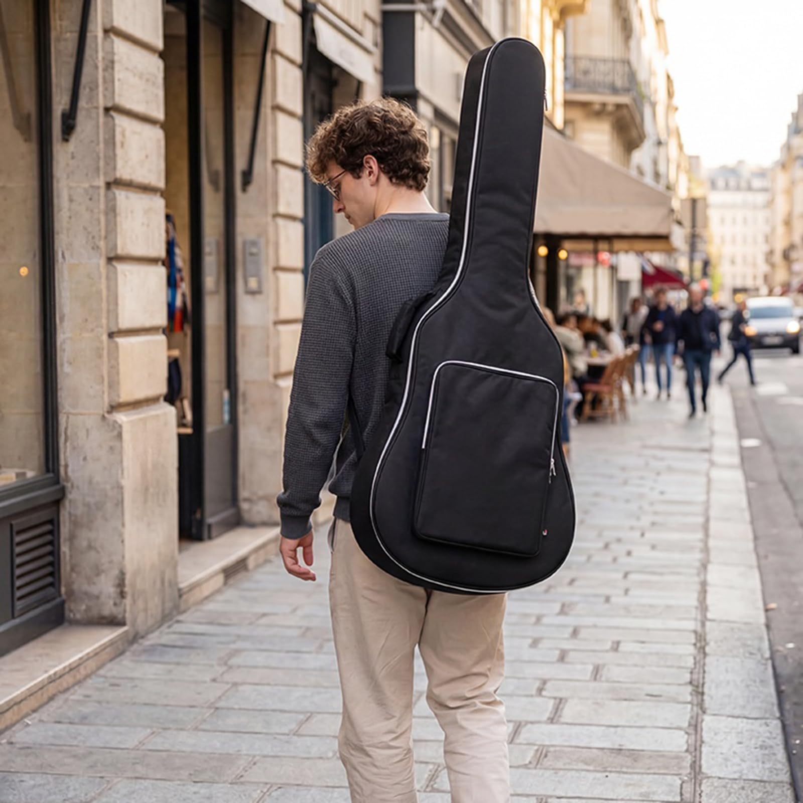 Custodia protettiva per chitarra, borsa per il trasporto di strumenti musicali, zaino spesso, custodia acustica facile da trasportare