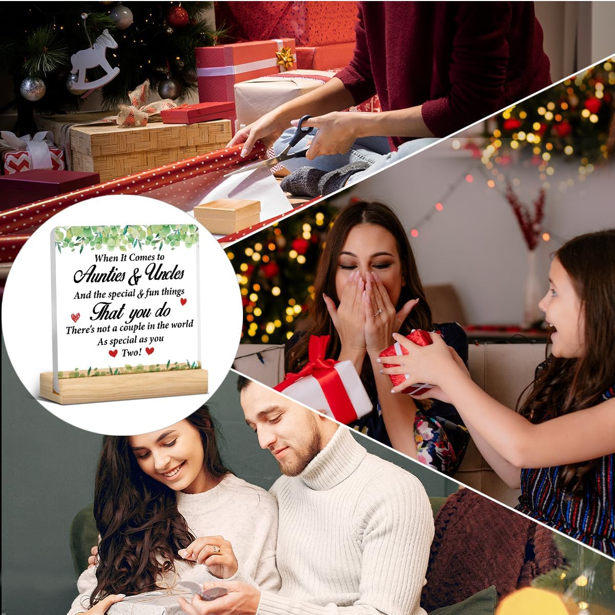 Best Auntie and Uncle Gifts, Thank You Gift for Aunt and Uncle, Auntie and Uncle Clear Desk Decorative Sign Acrylic Plaque Sign Desk Decor (4x4 Inch) - Image 7