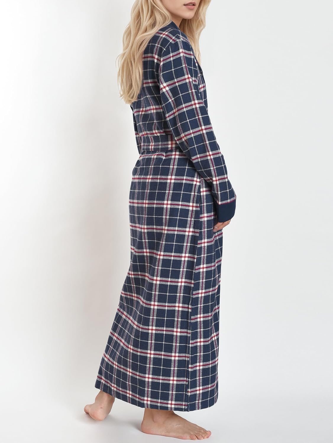 Latuza Women's Flannel Robe Long Bathrobe - Image 3