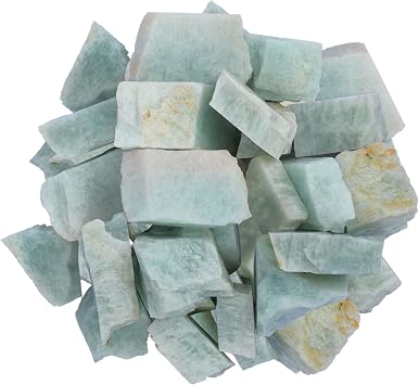 Amazonite Crystal - Bulk Rough Stones and Crystals - Rock Tumbler - Polished Rocks - Raw Crystals - Stones - Rocks for Tumbling - Table Decor - Crystal Gifts