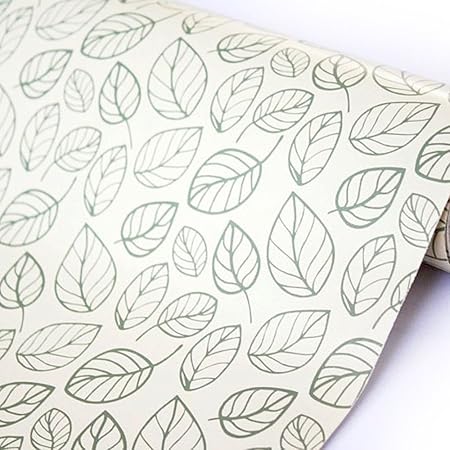 Yifely Leaf Shelving Paper Decorative Self-Adhesive Shelf Liner Dresser Drawer Locker Sticker 17.7 Inch by 9.8 Feet