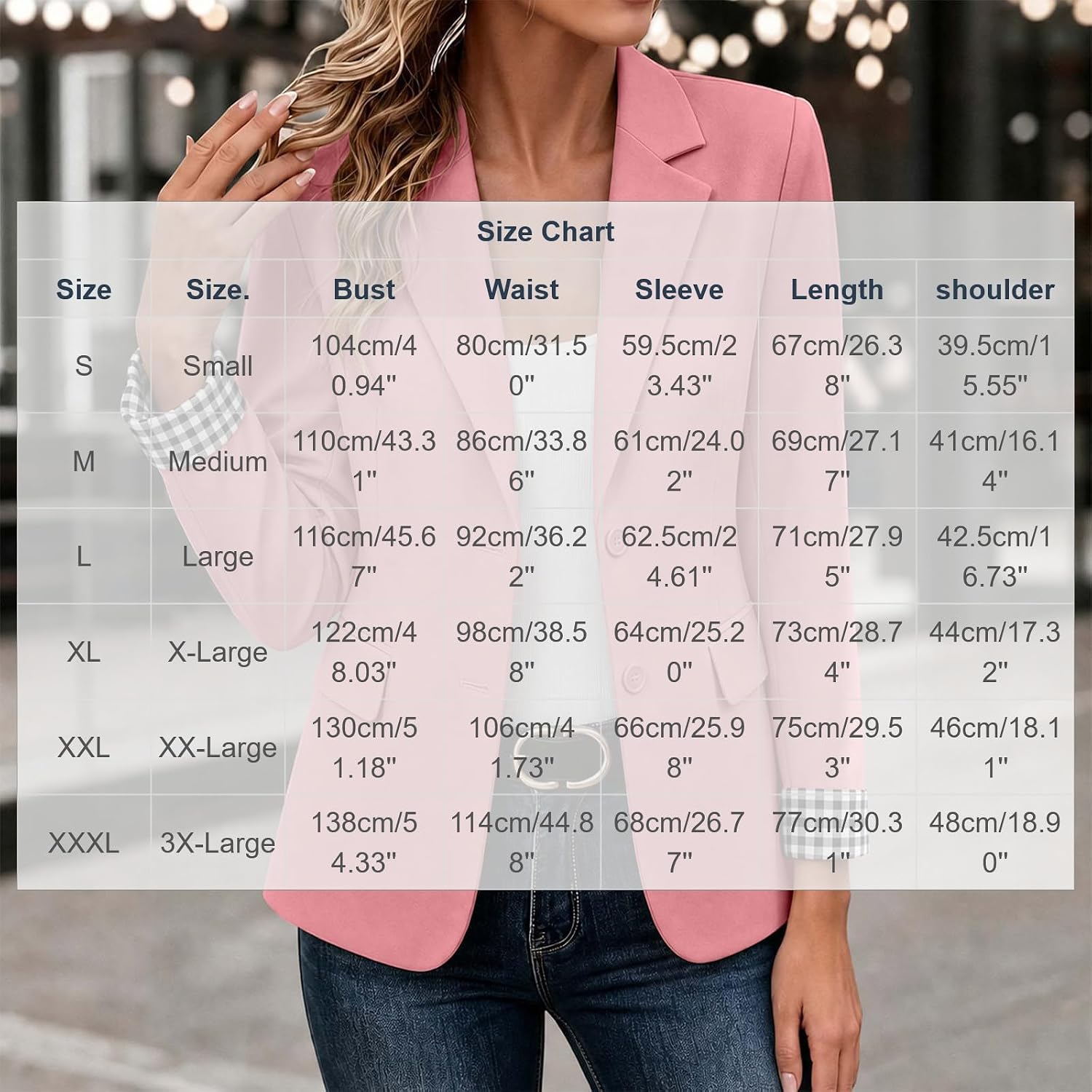 Women's Classic Blazer Button Front Long Sleeve Casual Suit Jacket