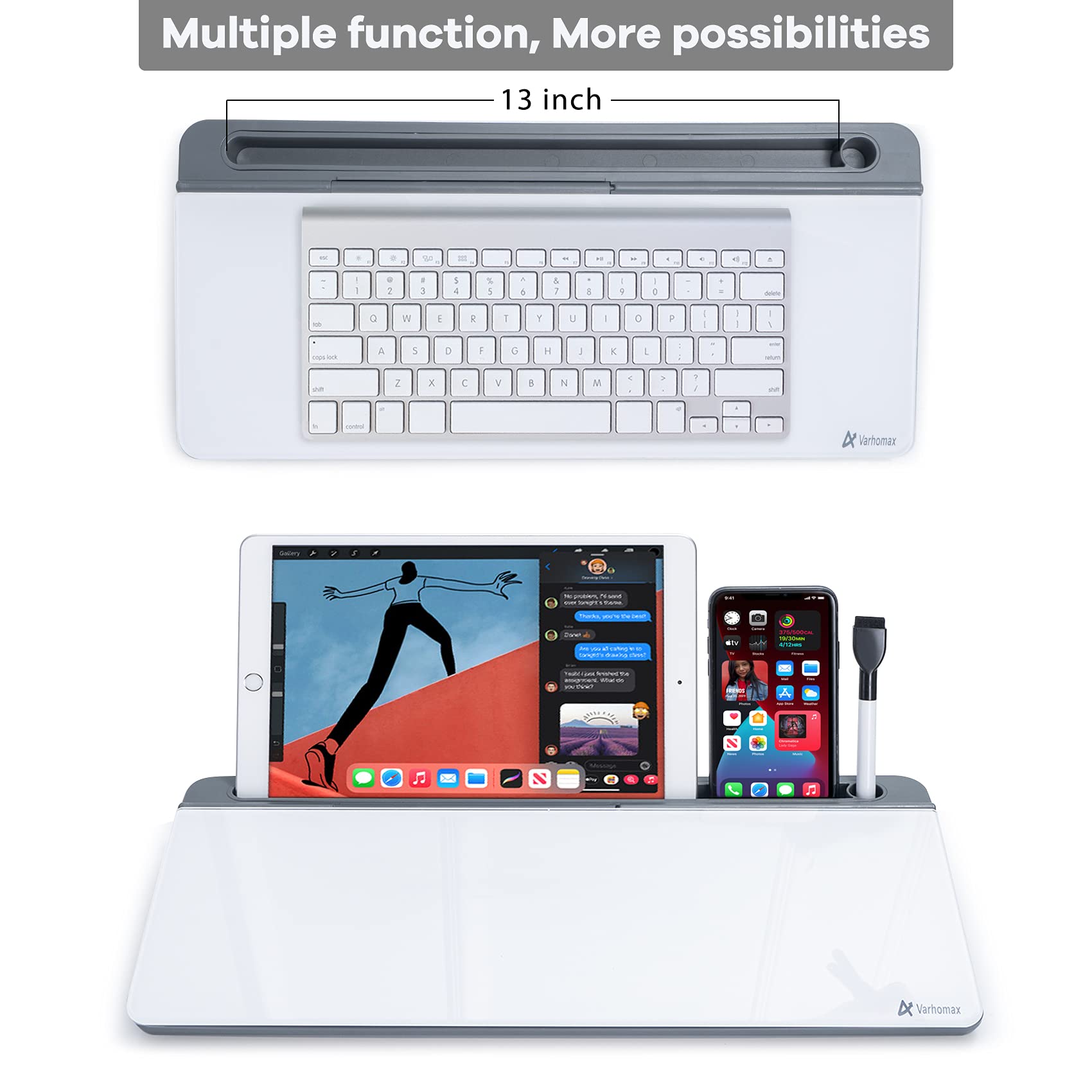 Buy Dry Erase Computer Desk Pad, Varhomax Desktop Glass Whiteboard with