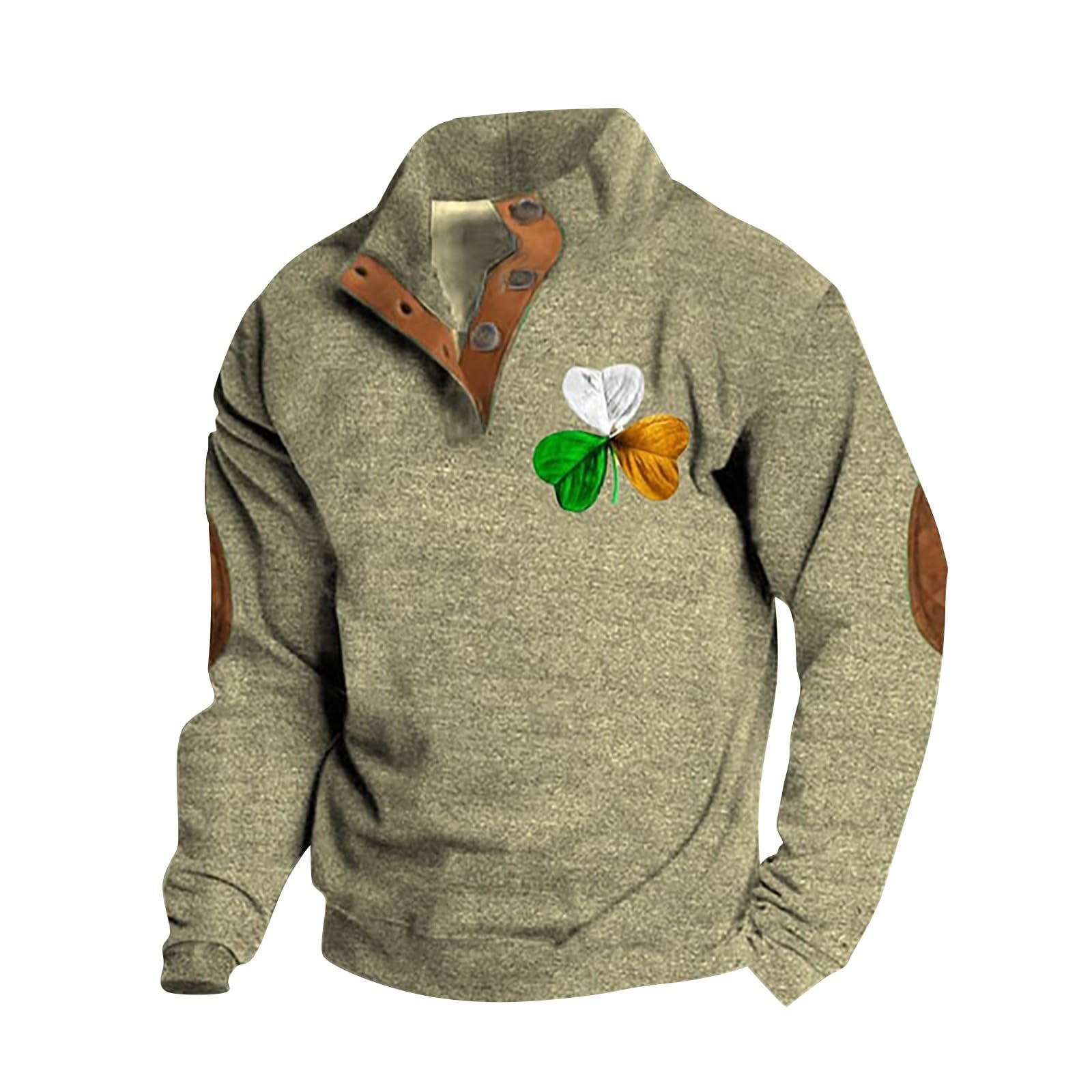 Sudaderas con Capucha Corta Men's Casual Fashionable Loose and Trendy Printed Button Top Long Sleeved Hooded Sweatshirt Yoga Tops Ropa Trabajo Hombre Verano Deporte Kit De Pesca Completo