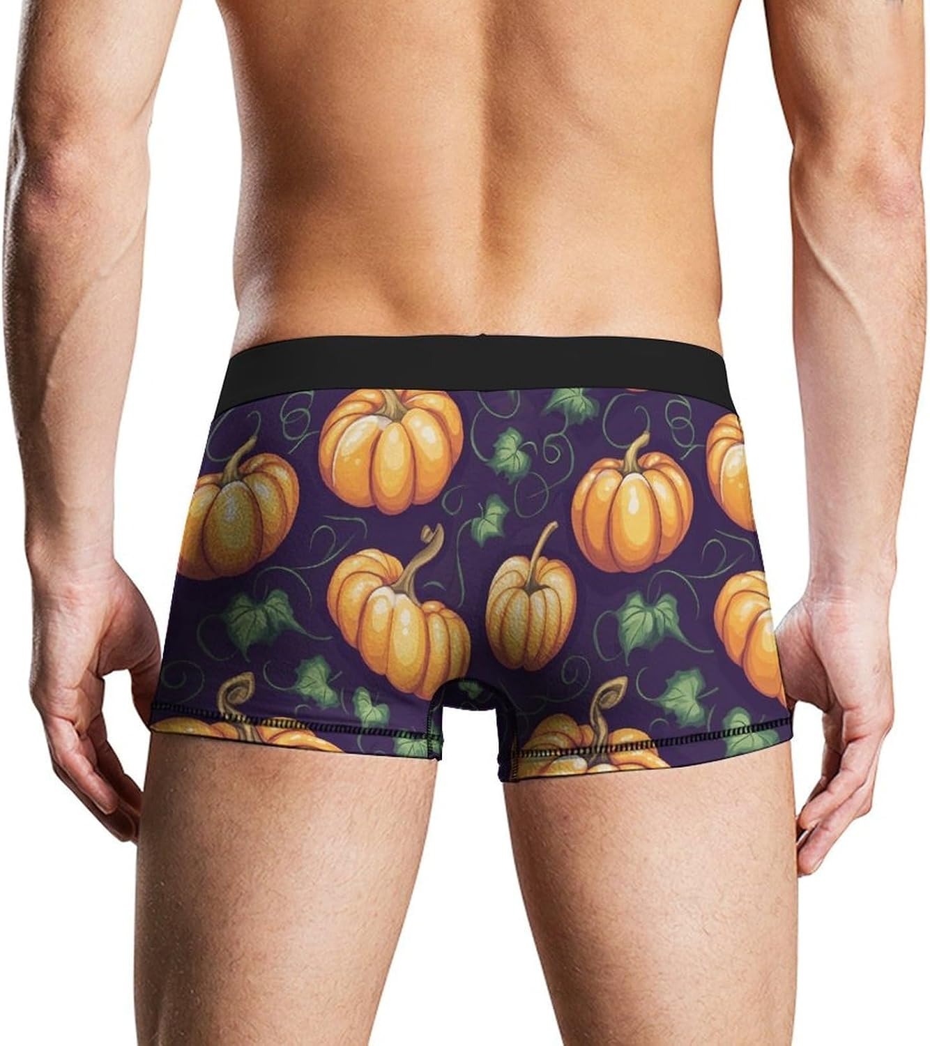 Halloween Pumpkin Novelty Men's Boxer Briefs Soft Breathable Underpants Trunks Stretch Underwear
