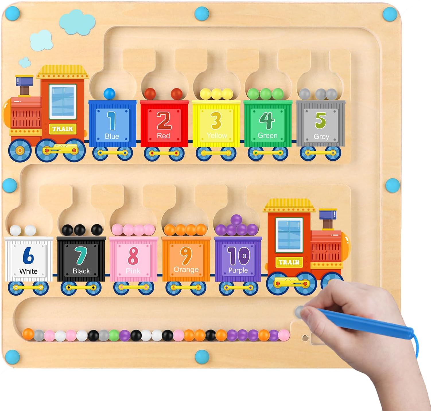 Montessori Boys Toys Magnetic Color and Number Maze Gifts Toys for 3 4 Year Old Boy Girls Colour Sorting for Toddlers Fine Motor Skills Toddler Montessori Educational Kids Preschool Toys