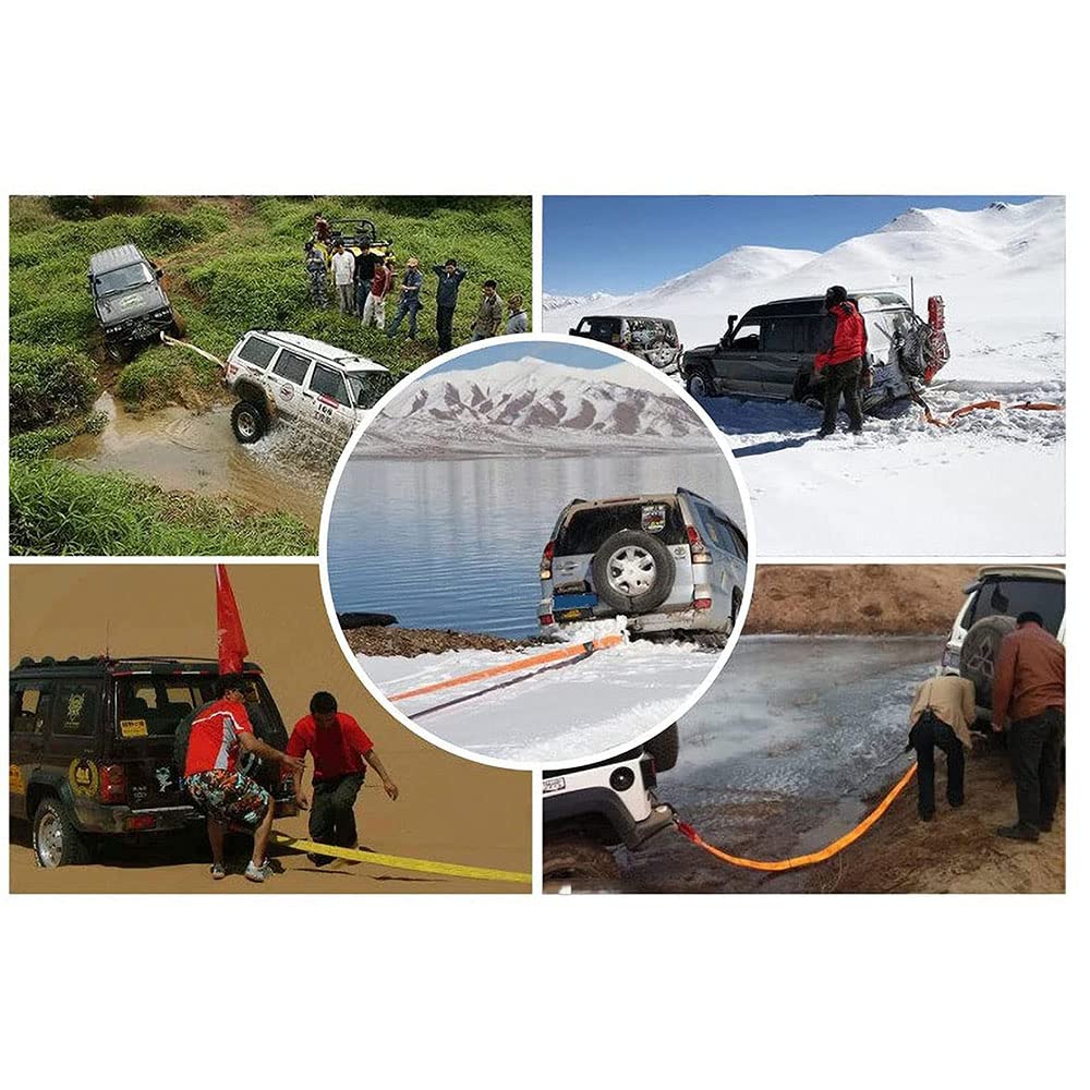 Fune da Traino, Rimorchio per Auto con Fune per Rimorchio per Auto, Fascio Di Rimorchi Fuoristrada Addensato a Doppio Strato con Fune Di Trazione per Tenditore, 15T/5M