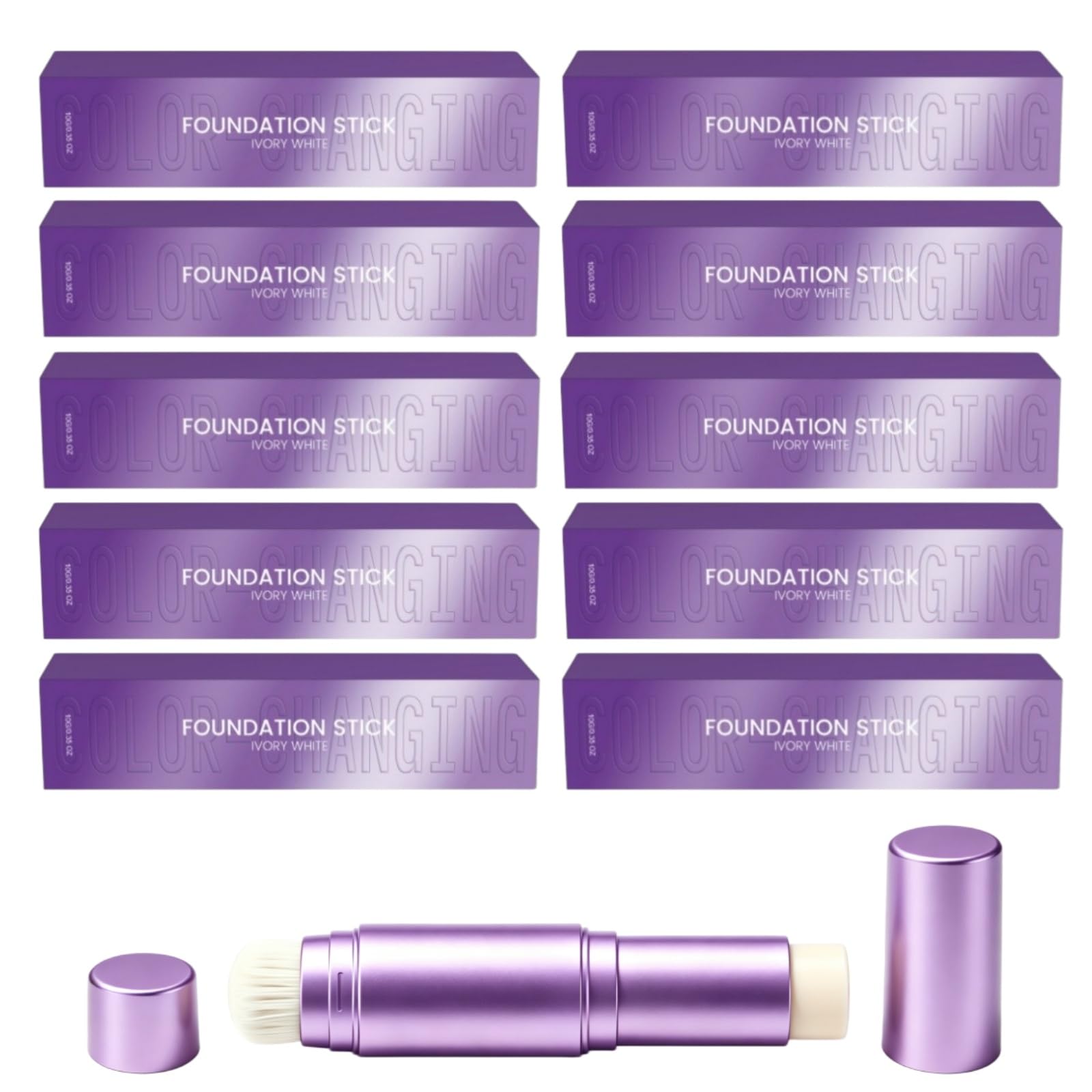 Fondotinta Stick Stick Correttore Crema 2 in 1 con Pennello | fondotinta coreano intelligente per pelle matura, copertura naturale