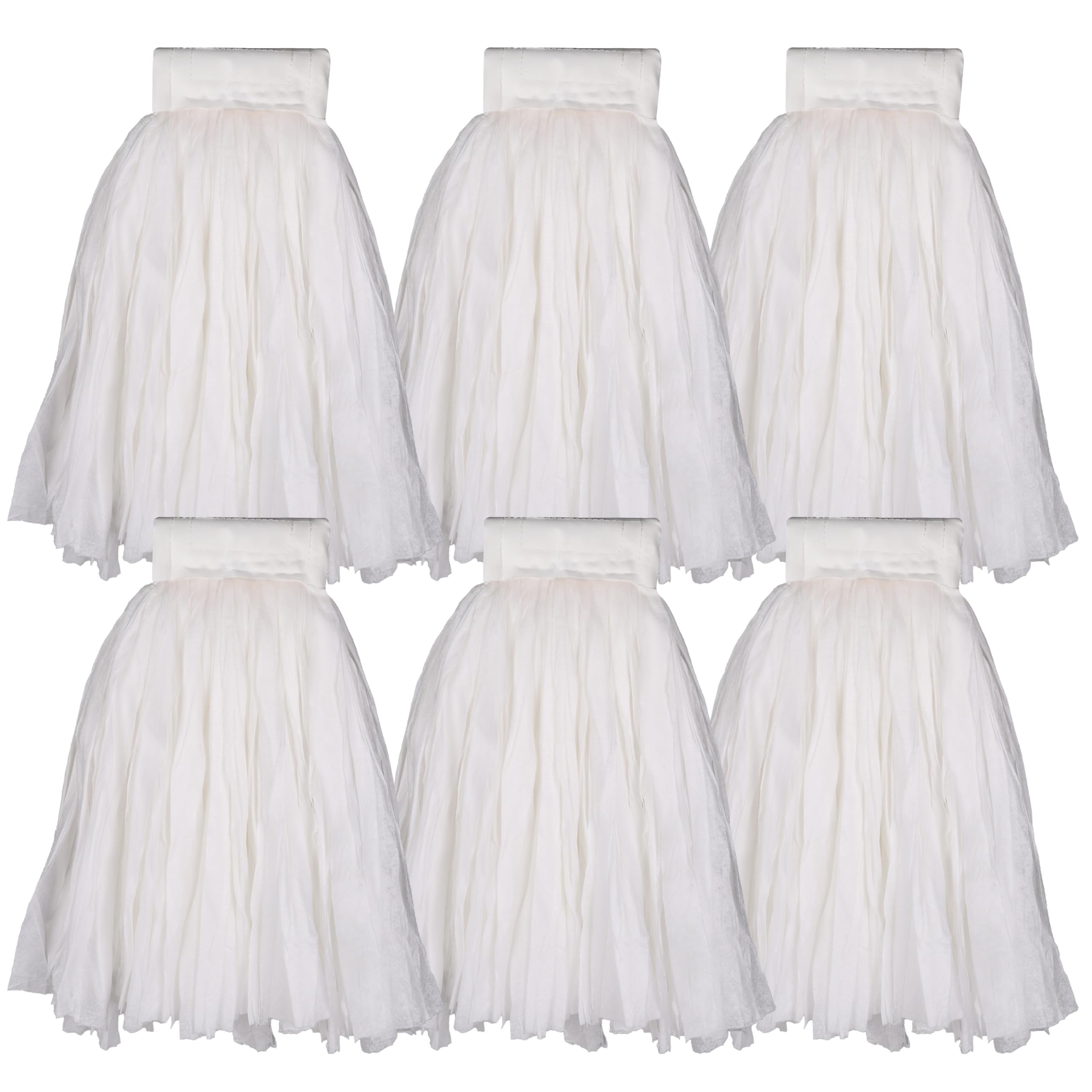 KLEEN HANDLER Lot de 6 têtes de balai à franges jetables industrielles | Recharge non tissée pour nettoyage des sols humides
