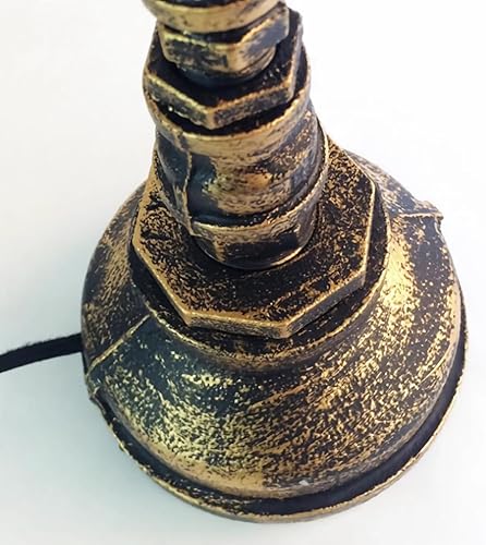 Miniatura 5 de Lámpara de mesa Steampunk, lámpara de mesa creativa de tubo de agua con reloj, lámpara de escritorio de lectura industrial vintage de metal para