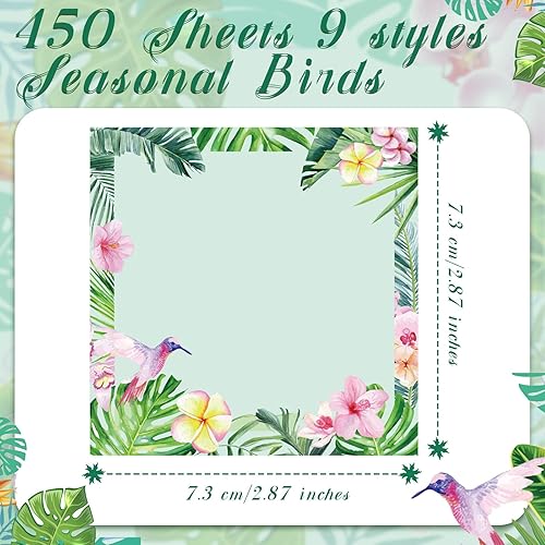 Miniatura 2 de 450 hojas de notas adhesivas de palma tropical notas adhesivas temáticas de verano 287 x 287 pulgadas lindas notas adhesivas pequeñas bloc de notas