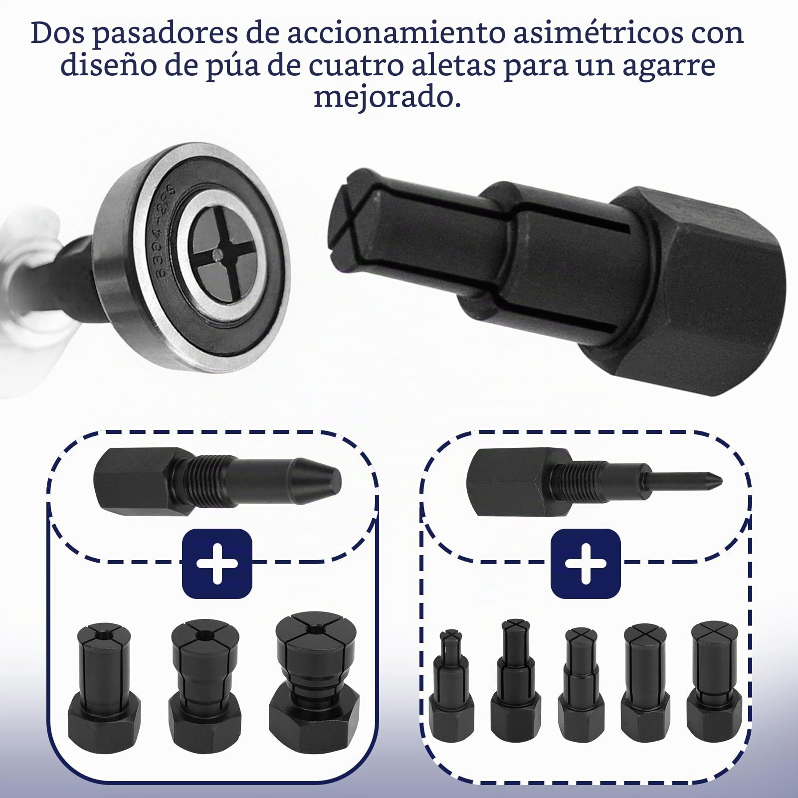 Extractor de Rodamientos Interior Mejorado, Juego de Extractor Interior con Martillo Deslizante y Extractor de Dos Brazos, Martillo Deslizante con 8 Mandriles Expansibles 8–32 mm, Extractor Cojinetes