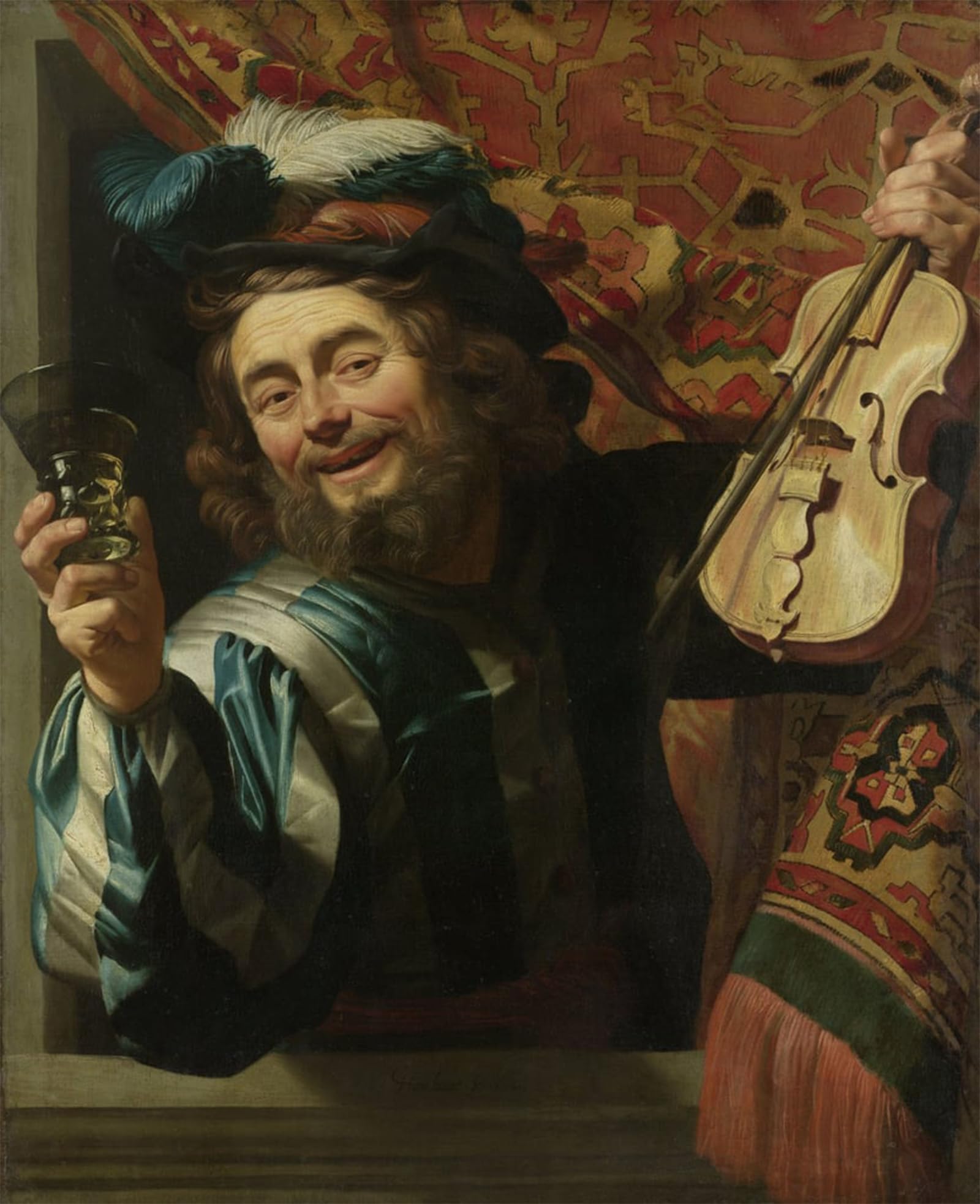 POSTERIIk Vintage Print Pop Art Landscape Artwork the Merry Fiddler by Gerrit Van Honthorst Art Prints for Office Home Decor 60x90cm