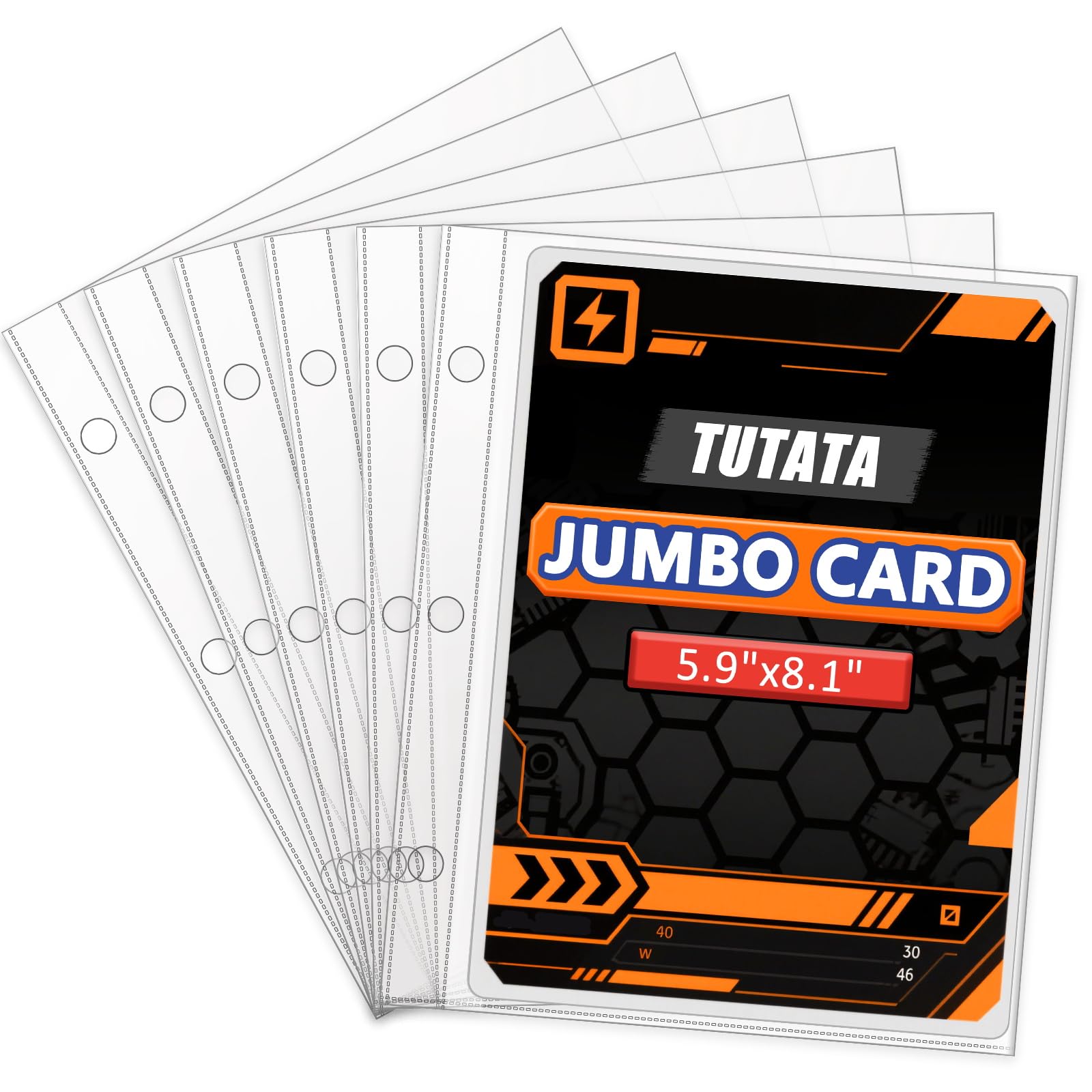 Jumbo Card Sleeves Big Card Protector Sleeves for 3 Ring Binder - 50 Pack