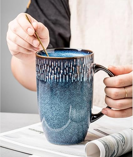 Miniatura 6 de Tazas de café grandes de cerámica, 21 onzas, diseño de mango grande, taza de té y café extragrande para oficina y hogar, apta para microondas y