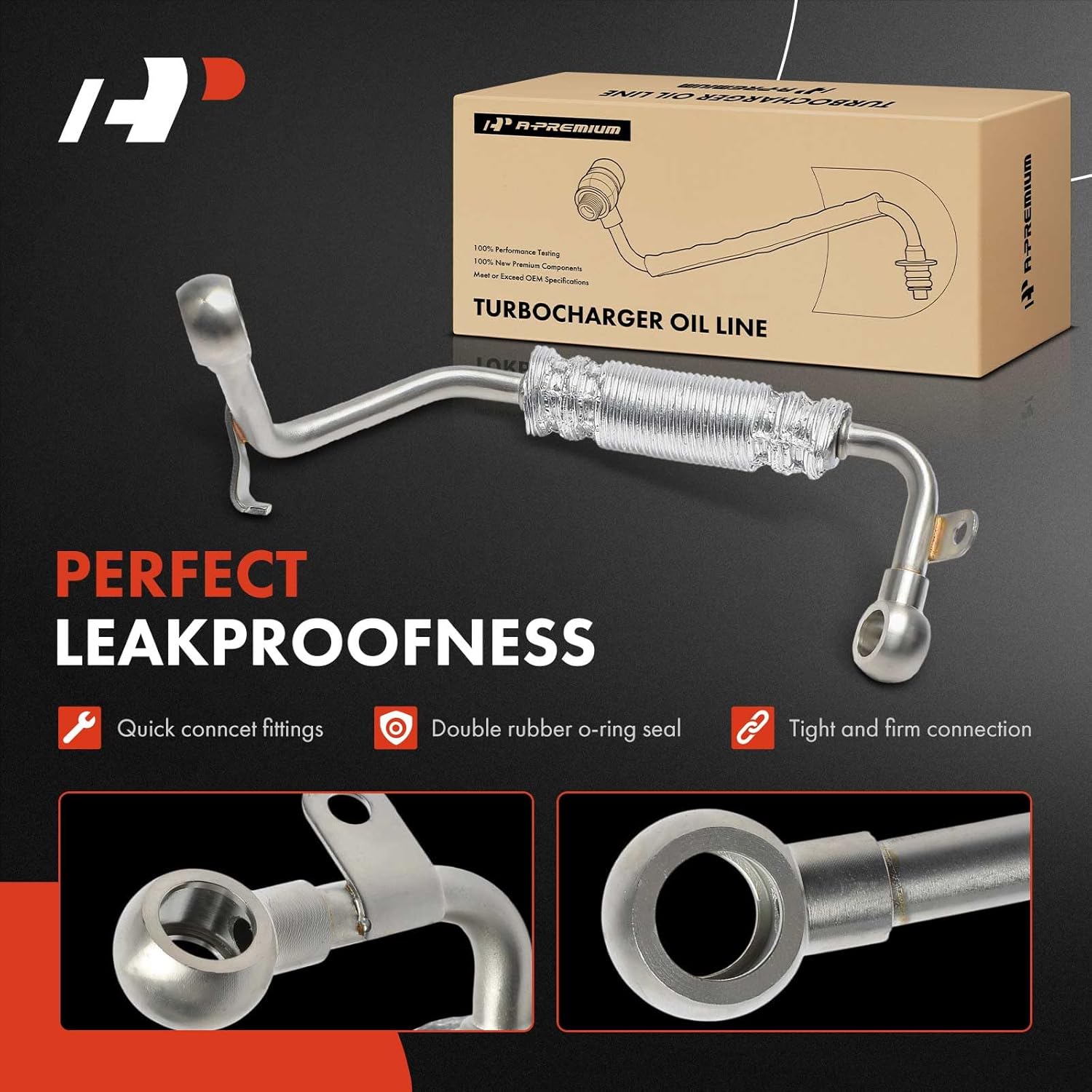 A-Premium Turbocharger Coolant Line Compatible with Volkswagen Jetta, Passat, Golf, Tiguan, Beetle, CC, Eos, GTI, Tiguan Limited & Audi A3, Q3, TT, A3 Quattro, Q3 Quattro, TT Quattro, 2.0L, Supply