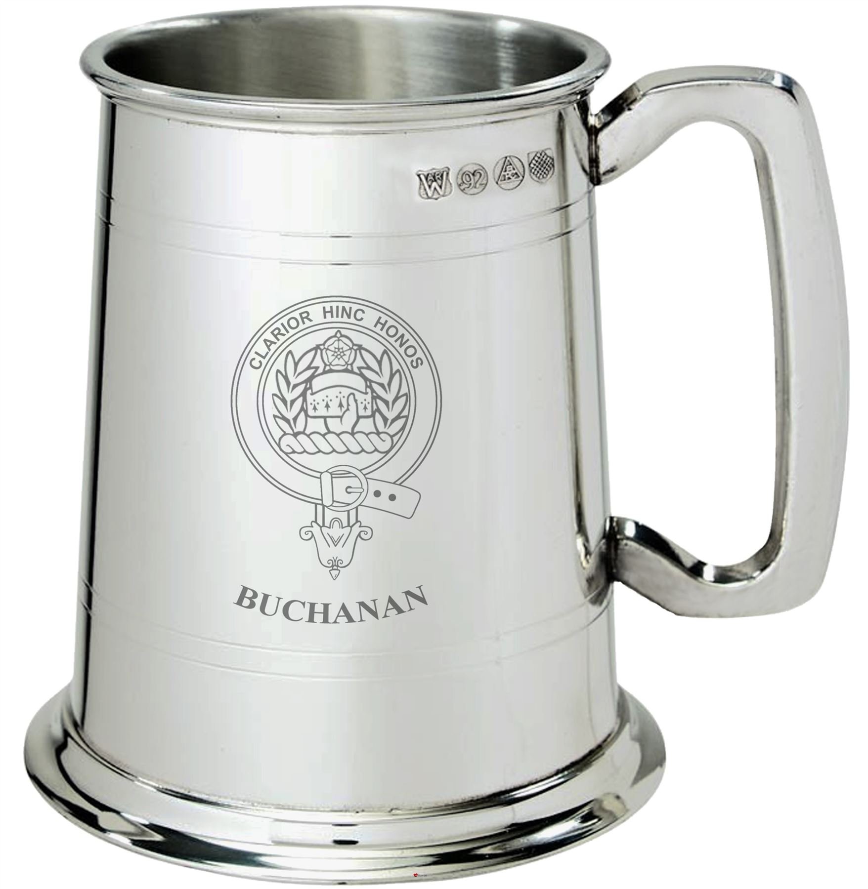 Buchanan Clan Crest Tankard 1 Pint Pewter