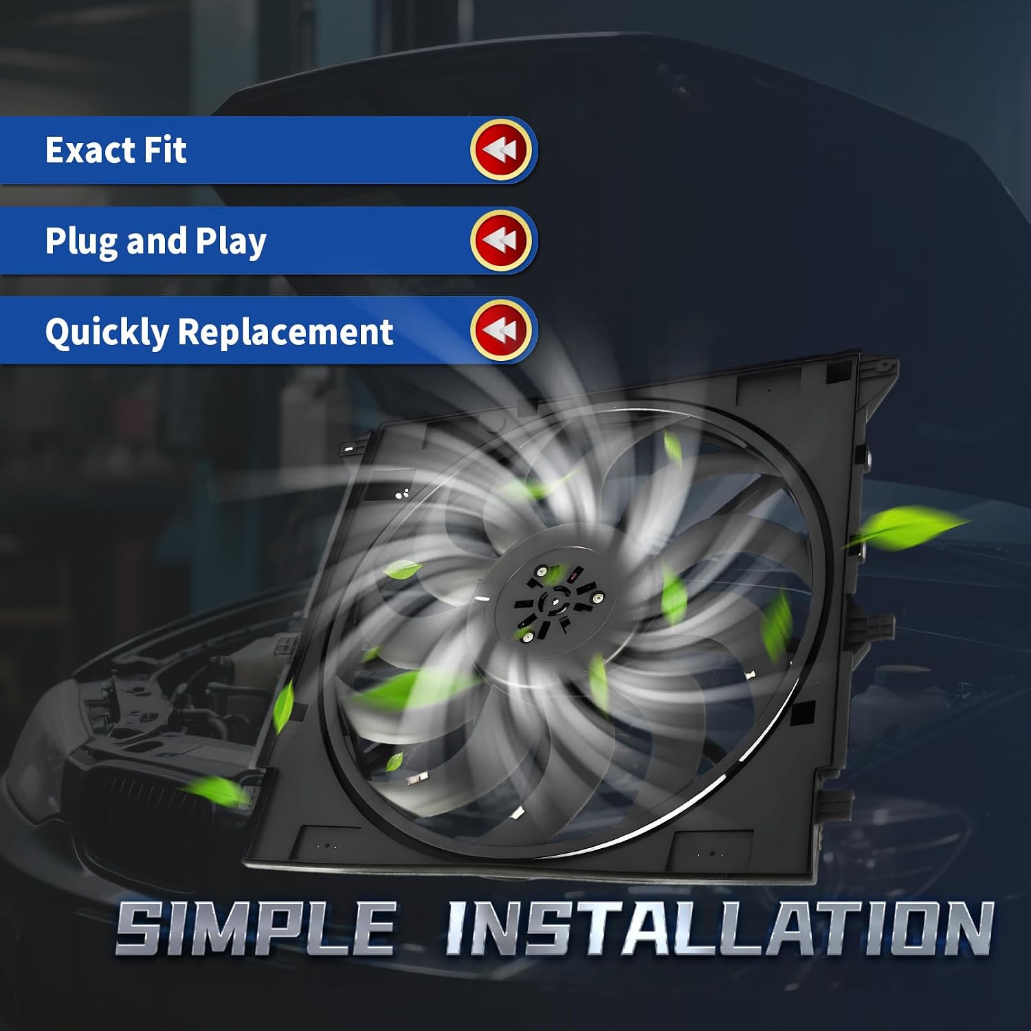 Engine Radiator Cooling Fan Assembly Compatible with Colorado Canyon 2015-2022 L4 2.5L V6 3.6L Replace 84188461 GM3115322 22980297 22980299 84909353
