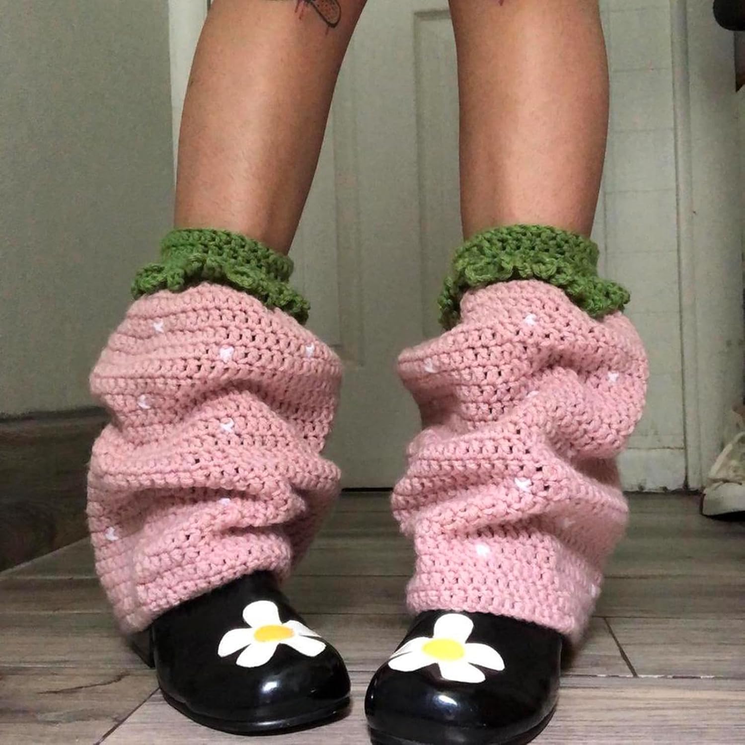 Cute Leg Warmers Crochet Knit Boot Cuffs Cover Funny Socks Strawberry Leg Warmers Aesthetic Y2k Accessories image 4