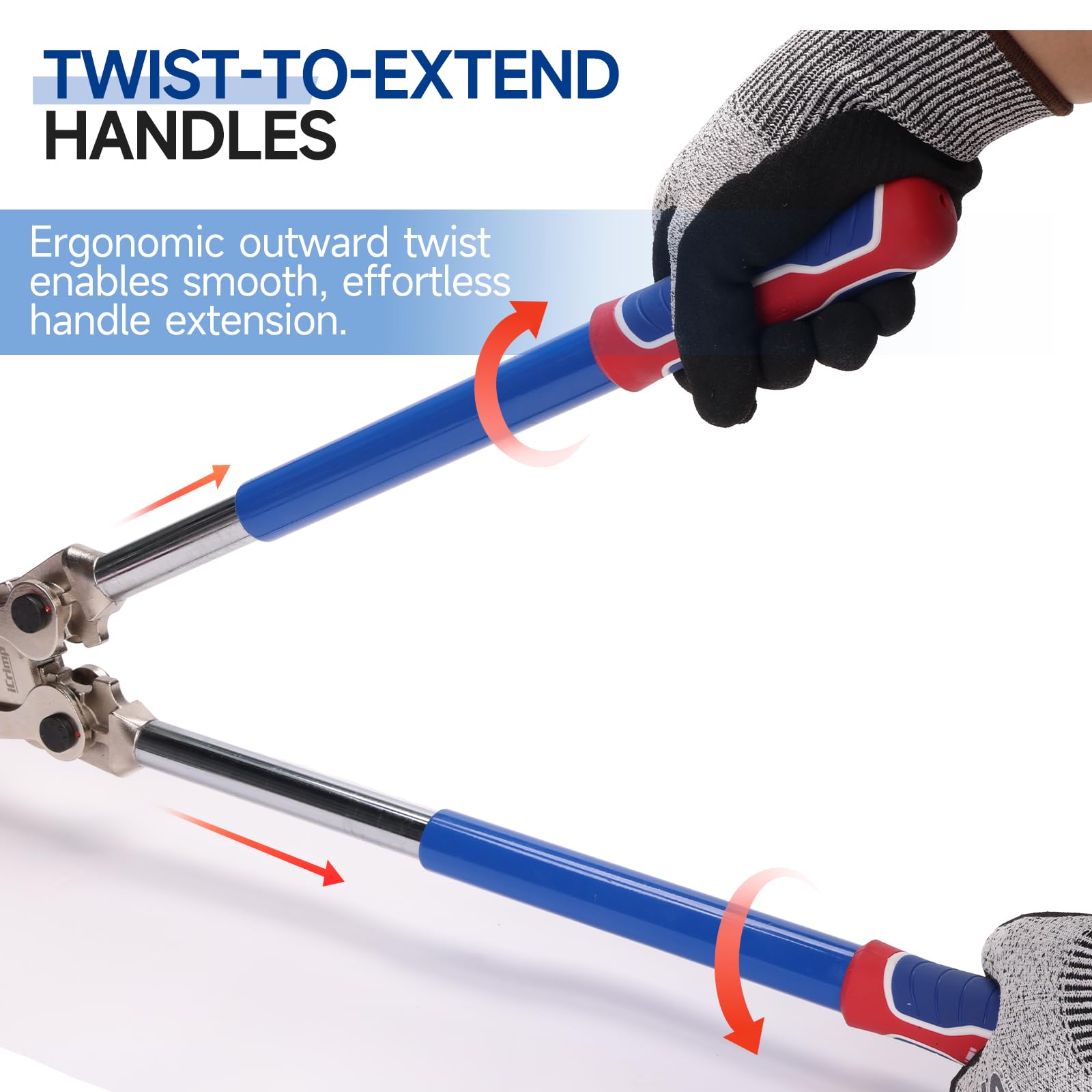 IWISS - Herramienta de crimpado para tubos de cobre con mandíbula de 1/2", 3/4" y 1" Viega, MrPex, Apollo, Nibco, Propress, REMS, Elkhart, conex, accesorios para tubería de cobre