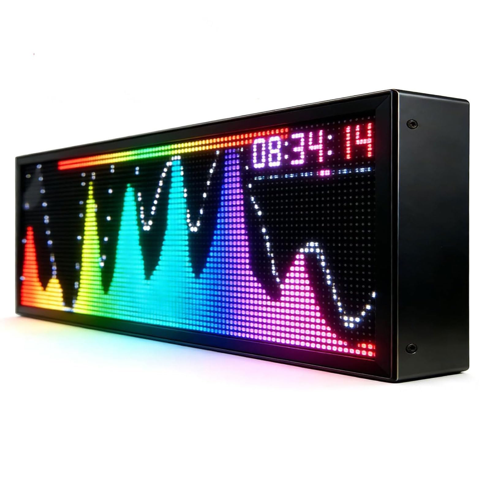 Generisch Analizador de espectro musical con 36 modos de visualización, audiovisualización LED, entrada AUX/micrófono para PC, sensor de voz para juegos y equipo estéreo doméstico