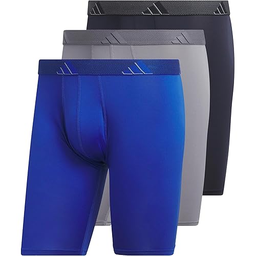 adidas Men's Performance 3-Pack Long Boxer Brief, Underwear Boxer Briefs - 3-Pack Long Men's Underwear Pack